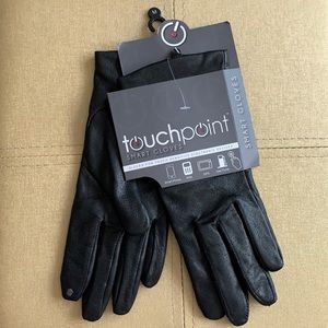Black Leather Touchpoint Smart Gloves Medium